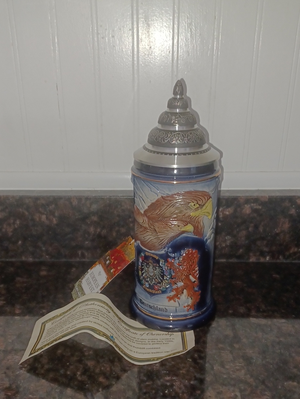 Deutschland Monarchy Eagle Beer Stein 0.5L Retired Ltd Ed COA